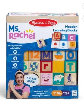 Melissa & Doug Ms. Rachel Wooden Learning Blocks - Number and Game